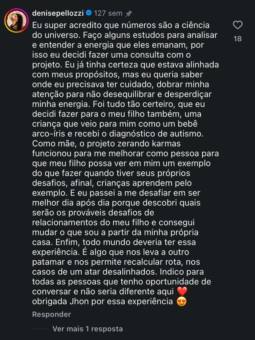 Depoimento de cliente sobre o atendimento